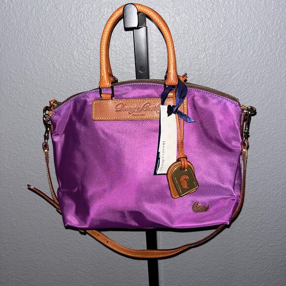 DOONEY & BOURKE VIOLET SATCHEL with GENUINE FLORENTINE VACCHETTA LEATHER - NWT